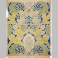 Wallpaper design by C F A Voysey, produced in 1905..jpg